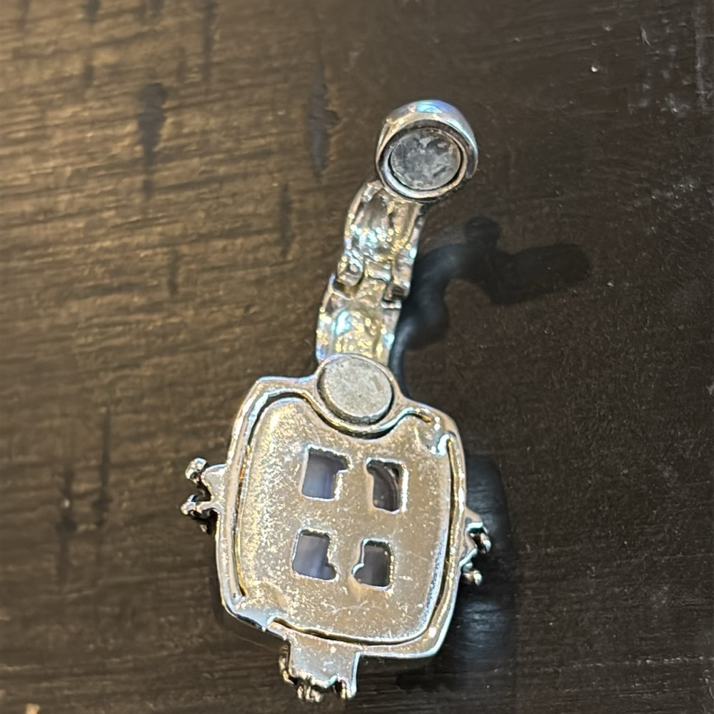 Premier Designs Silver and Gold Clip On Pendant Gemstone Southwestern Signed PD - Picture 5 of 7